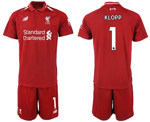 Liverpool #1 Klopp Red Home Soccer Club Jersey